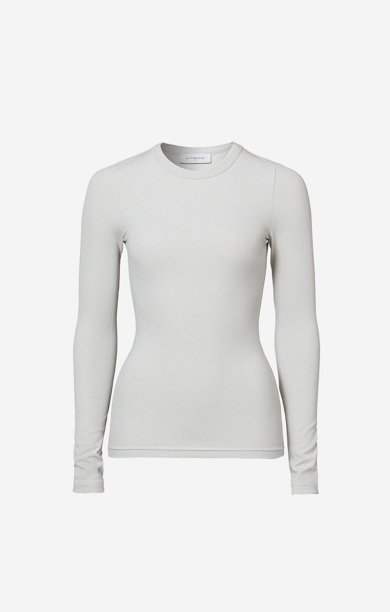THE LUXE RIB LONG SLEEVE TOP - STONE - Image 5