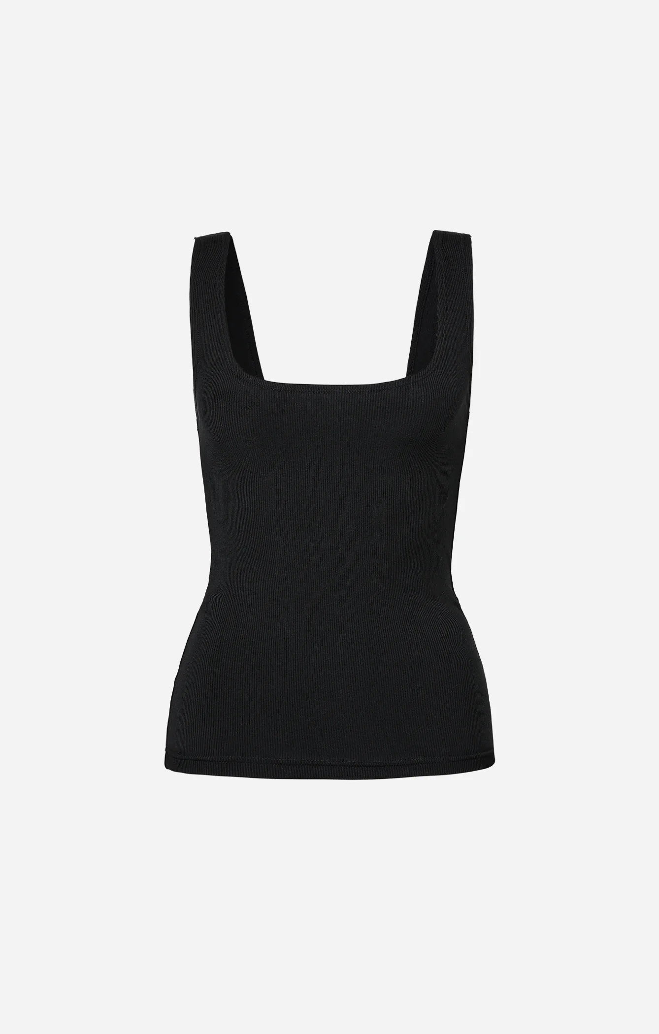 THE LUXE RIB TANK - BLACK - Image 7
