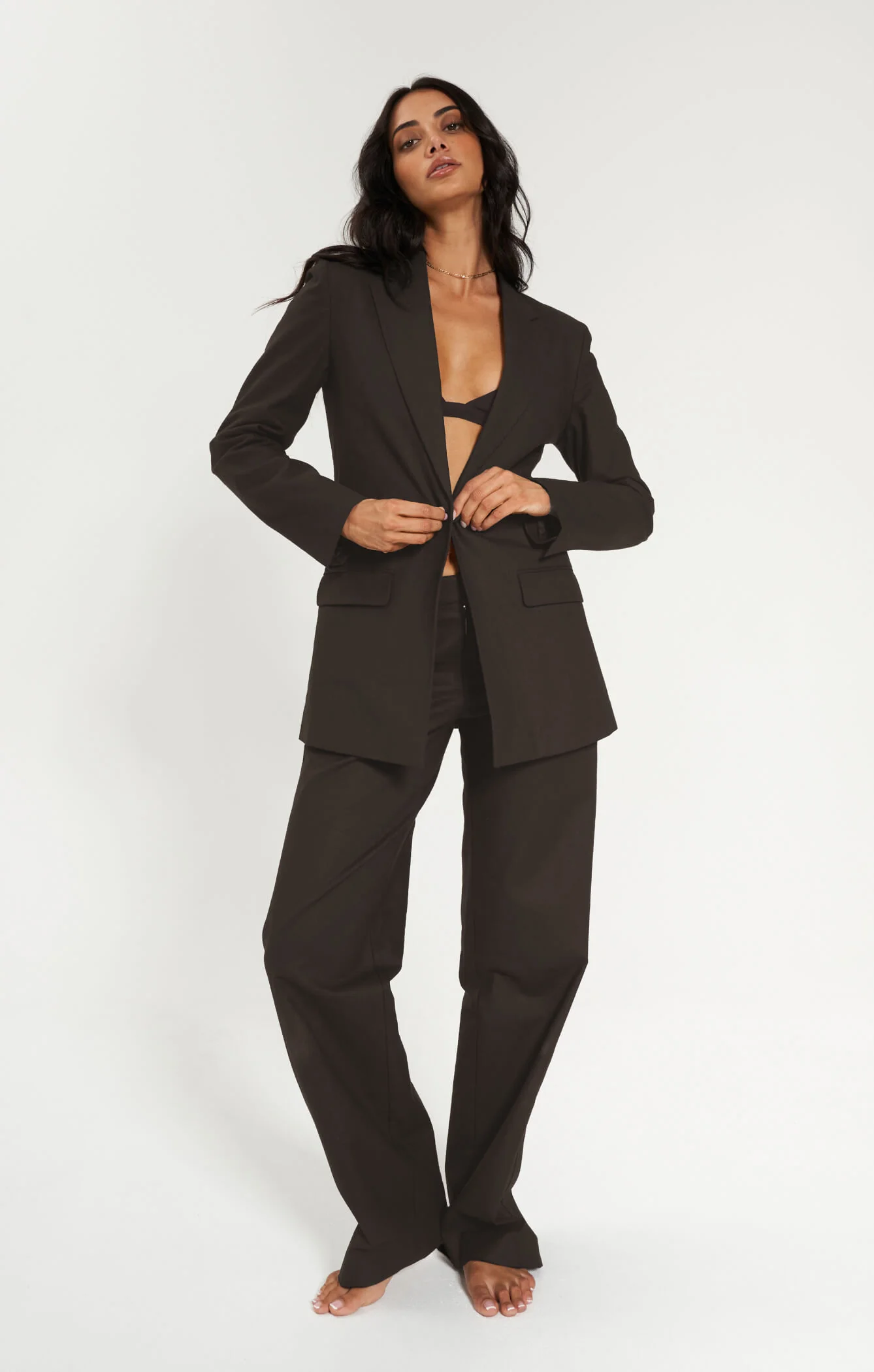 THE TRIANGLE BIKINI TOP - ESPRESSO MESH - Image 5